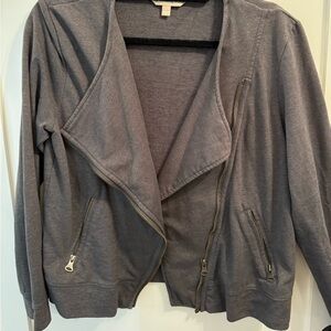EUC Moto Sweatshirt Zipper Gray Banana Republic Size L